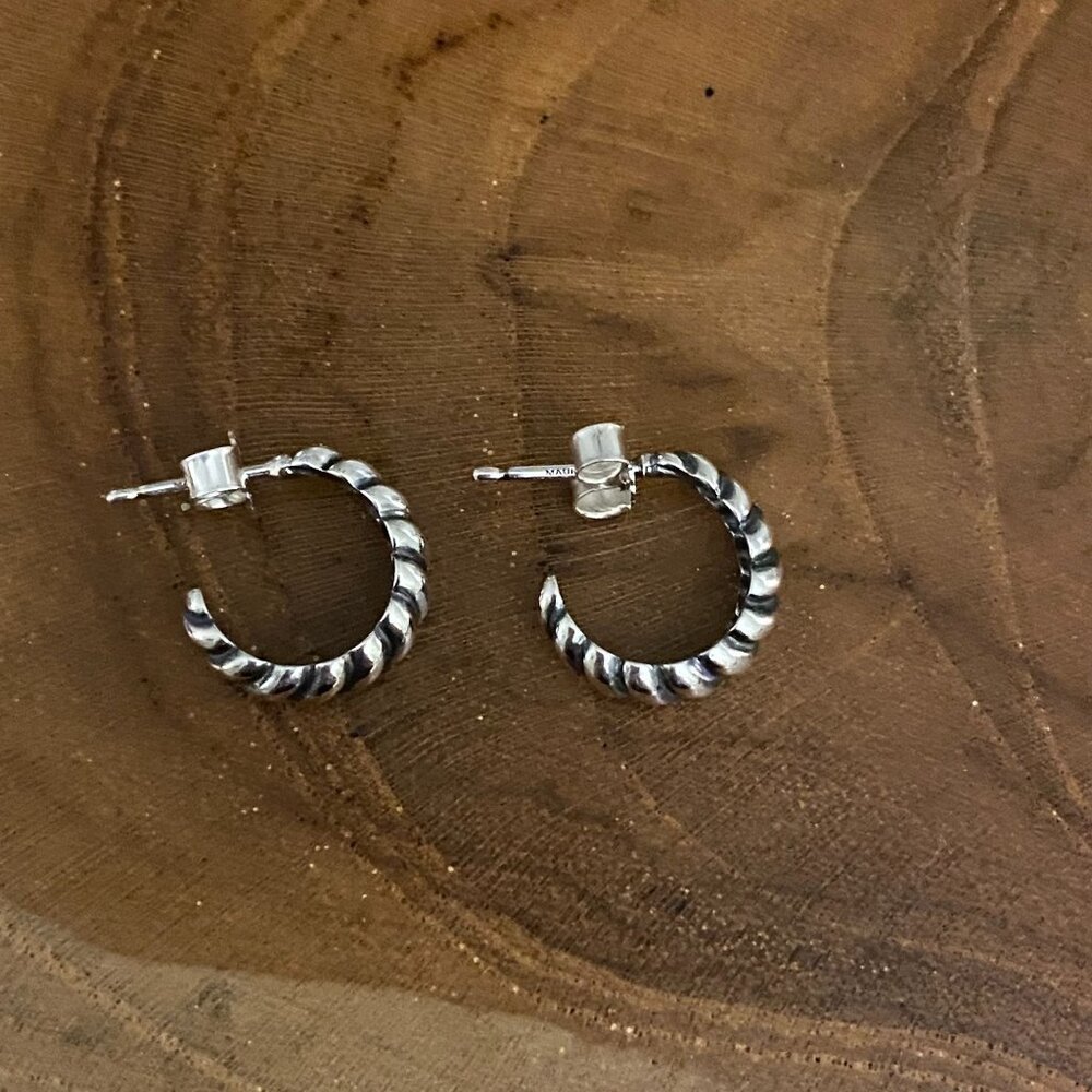 RETIRED James Avery Twisted Wire Hoop Earrings, Sterling Silver